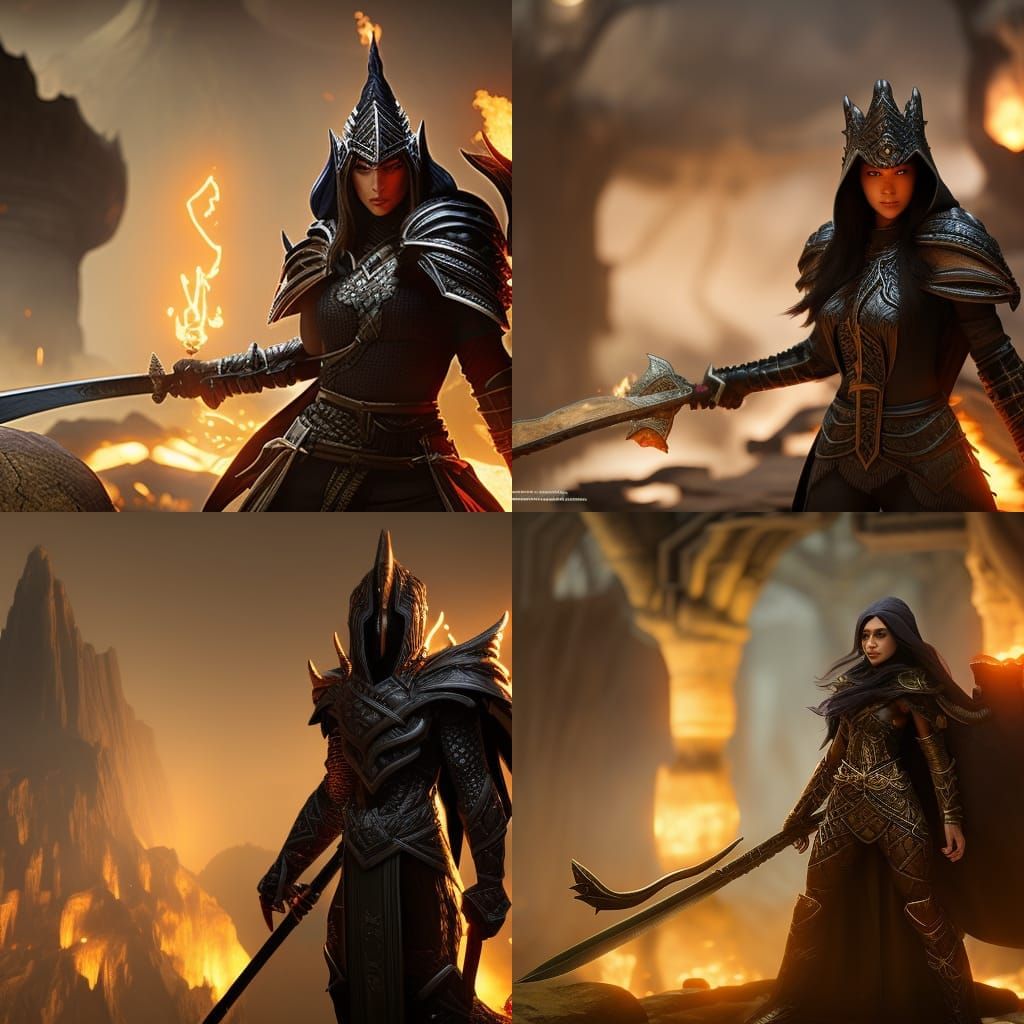 Eldritch Dark Fantasy: Elf Sorcerer and Dwarf Warrior