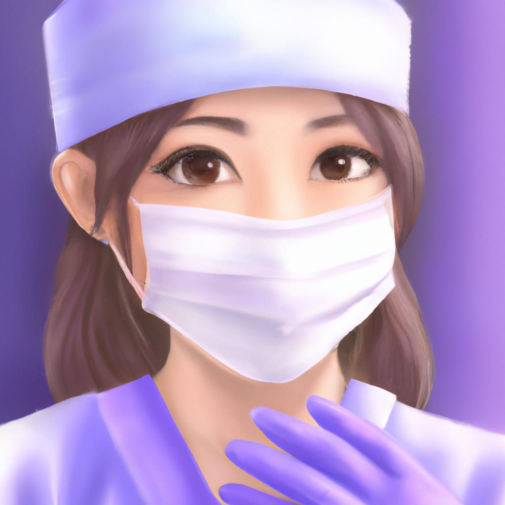 Anime Illustration of Cute Nurse in Studio Ghibli Style