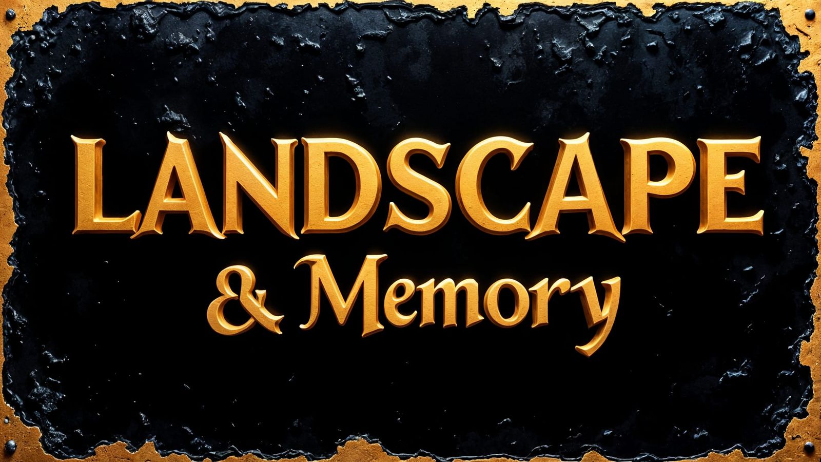 Backlit Landscape and Memory Typography in Black Paint