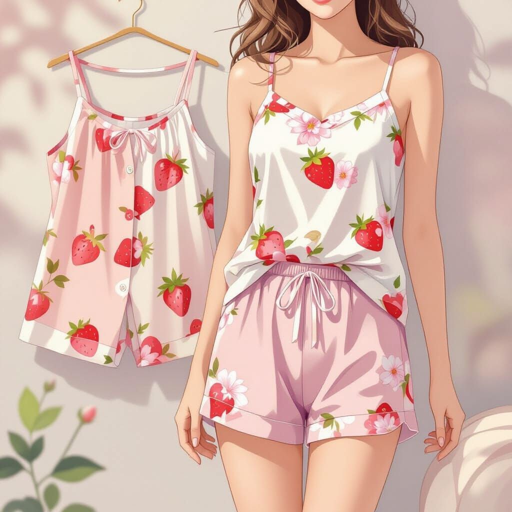 Ethereal Watercolor Pajamas with Floral Patterns