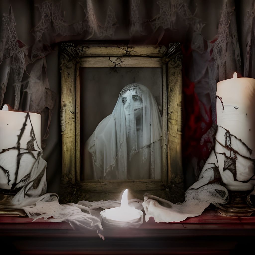 Ghostly Woman in Haunted House with Knife