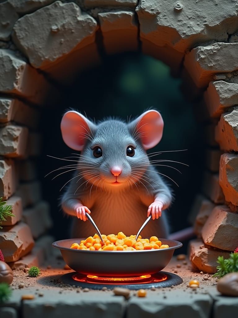 Mouse Cooks Dinner: Detailed Matte Painting