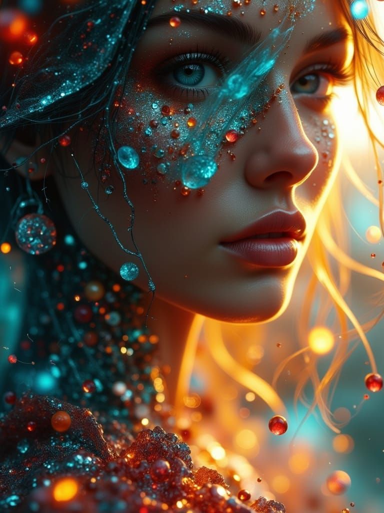 Ethereal Woman in Impasto Painting Style