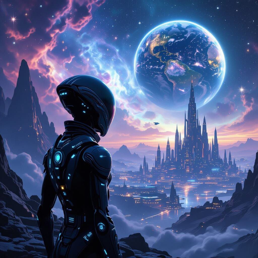 Mysterious Alien Gazes at Earth from Deep Space Colony