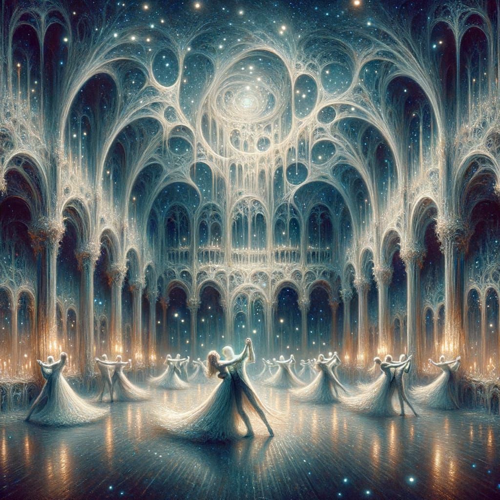 Ethereal Ballroom Waltz Under Enchanted Stars