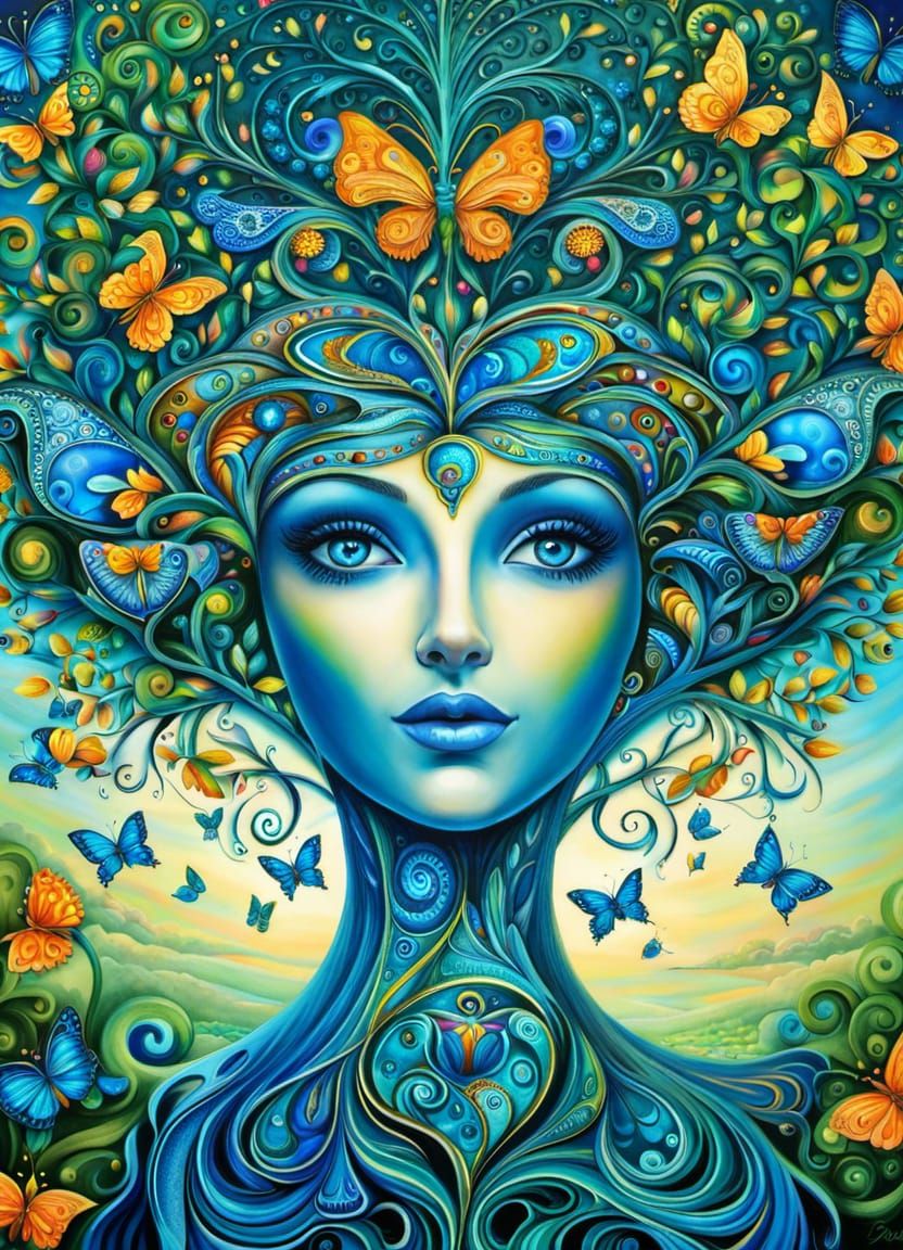 Psychedelic Tree of Life in Hyperdimensional Garden