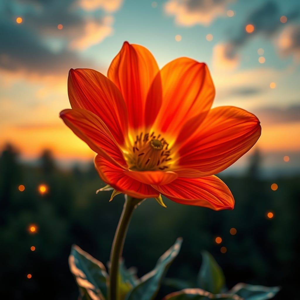 Surrealistic Sun Eclipse in Vibrant Colors