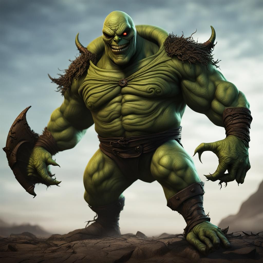 Oogie Boogie Warrior: Hyperrealistic Fantasy Concept Art