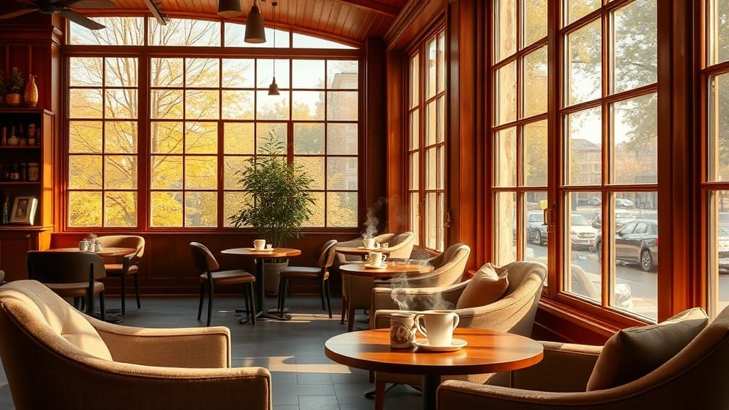 Cozy Coffee Shop in Soft Light