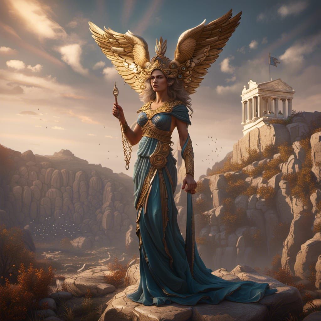 Ancient Greek Goddess Mother: Detailed Matte Painting