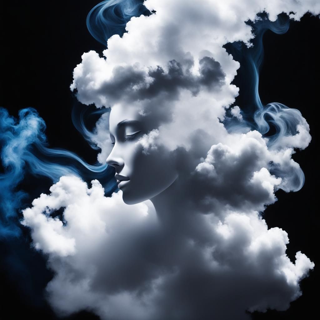 Girl Silhouette Outline in Black