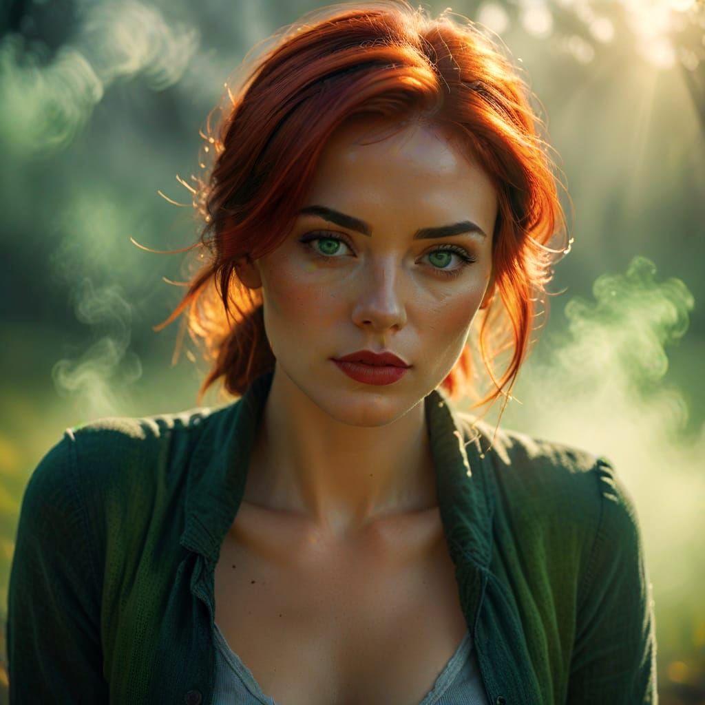 Ethereal Floral Goddess in Radiant Light