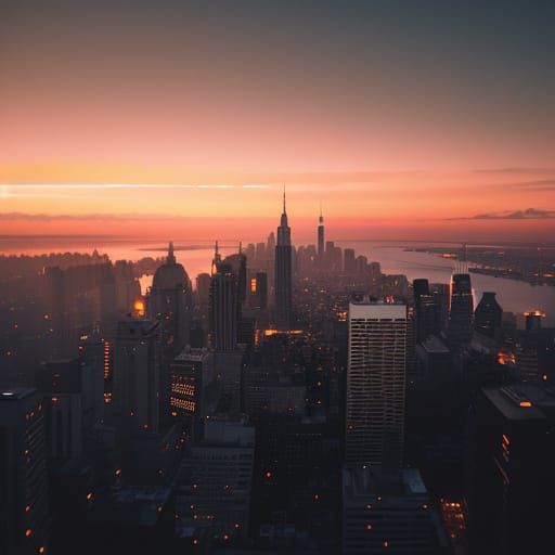 Epic Cityscape at Golden Hour