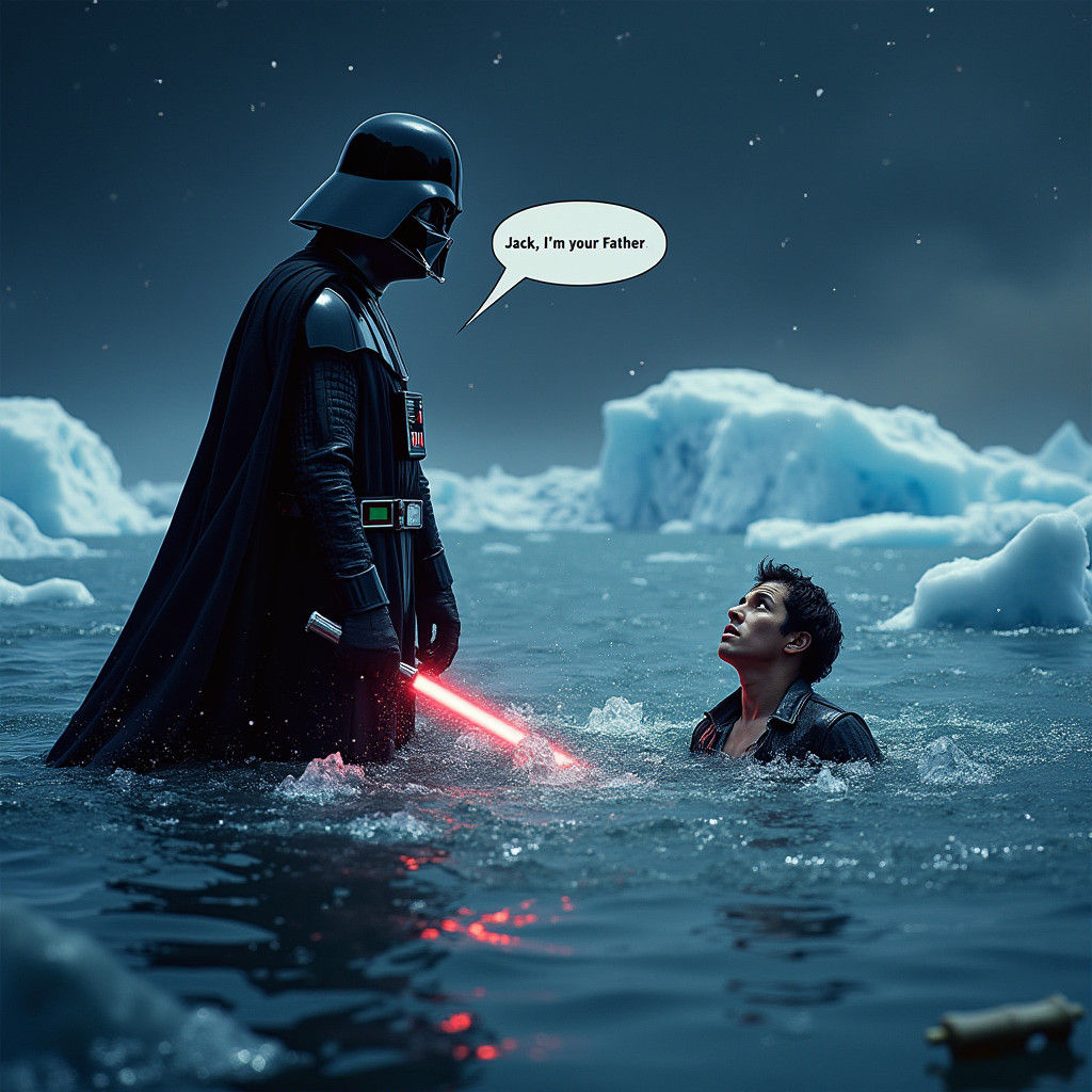 Darth Vader Confronts Jack in Titanic Scene