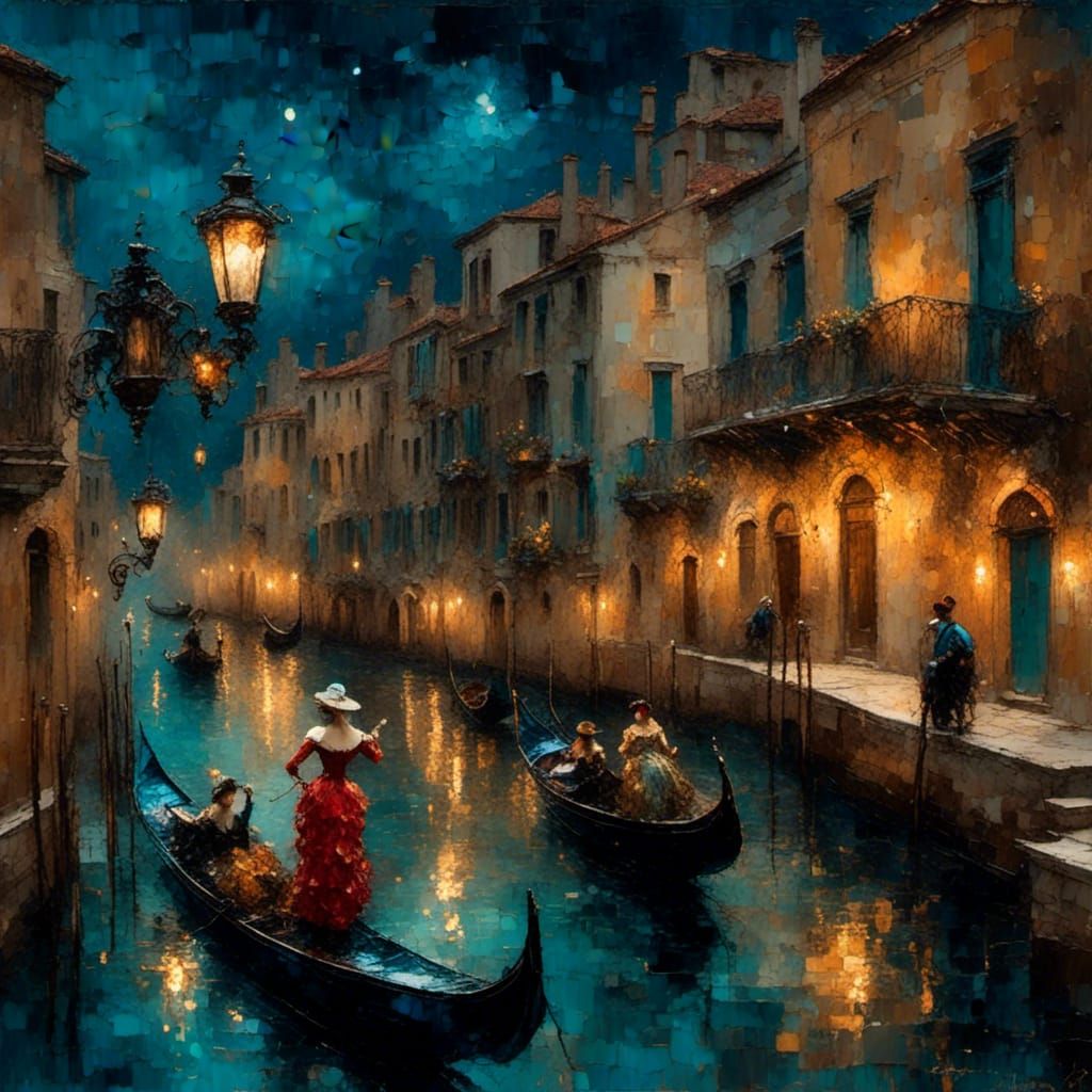 Venice Carnival: Impressionist Oil Painting