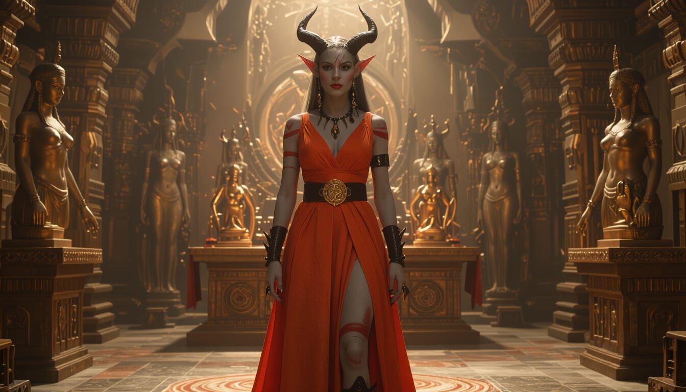 Mystical Woman in Temple, Cinematic Film Still