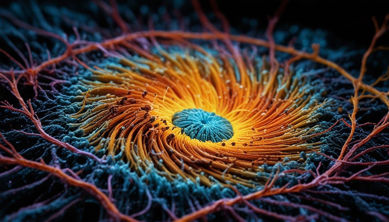 Subatomic Chaos Structures in Vibrant Colors