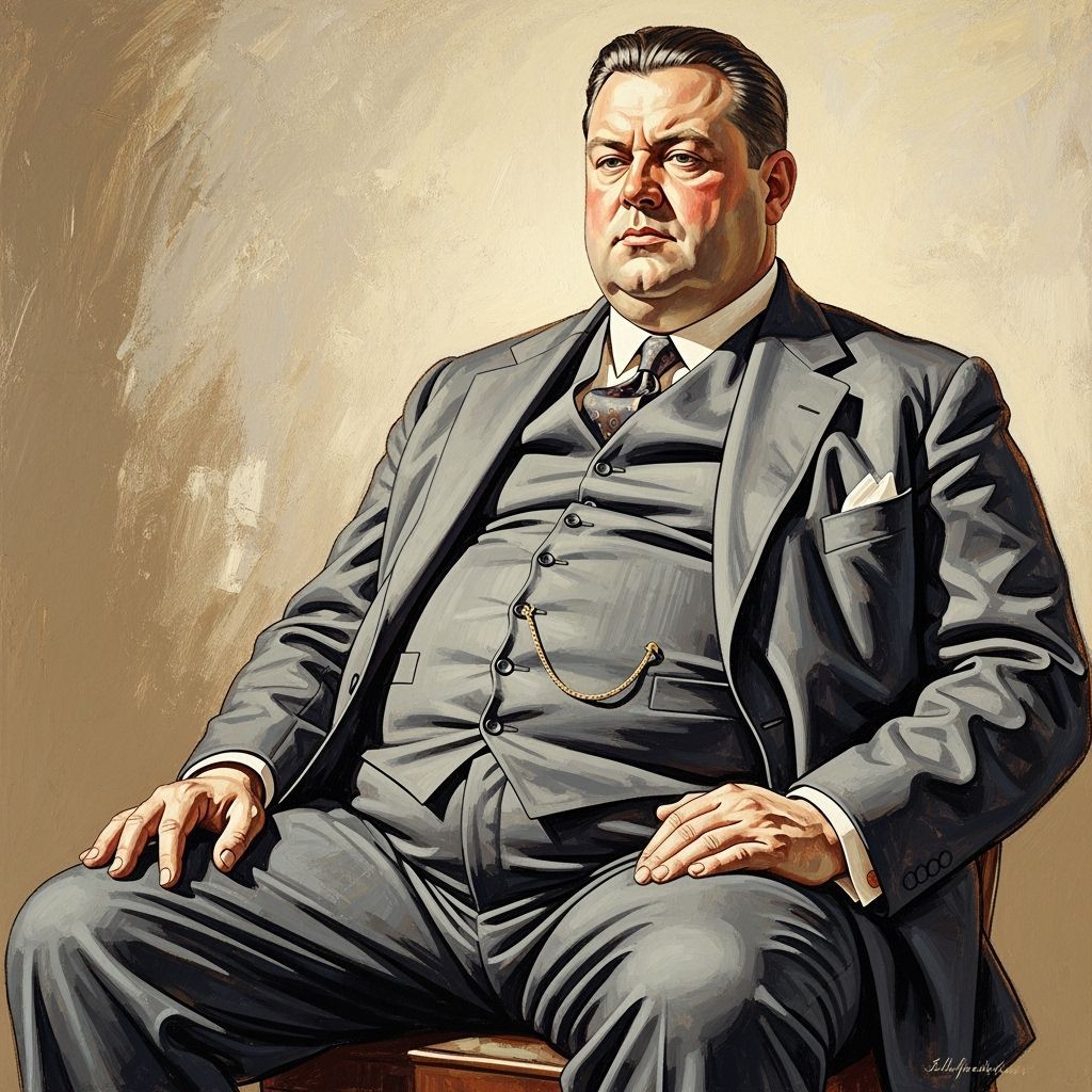 Confident Man in Suit, Painted in Classical Style