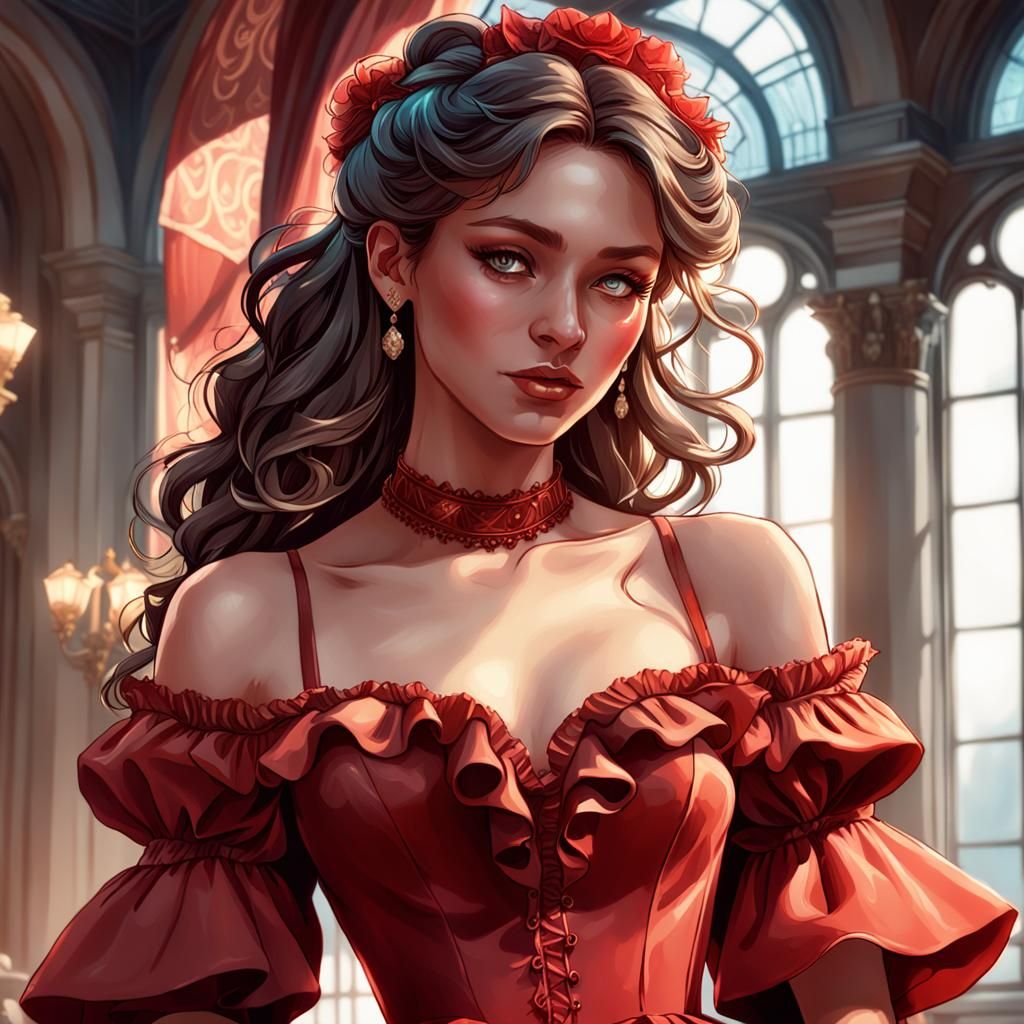 Sweet Sixteen Portrait in Art Nouveau Style