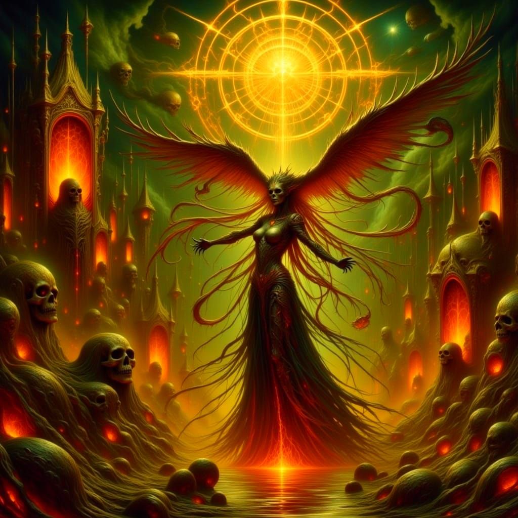 Surreal Gothic Horror in a Dark, Bioluminescent Valley