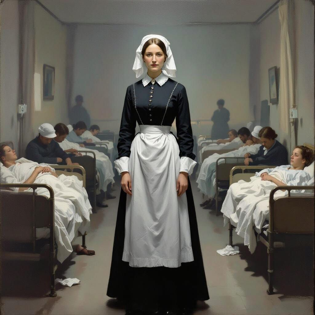 Florence Nightingale in Hospital Ward, Realism Style