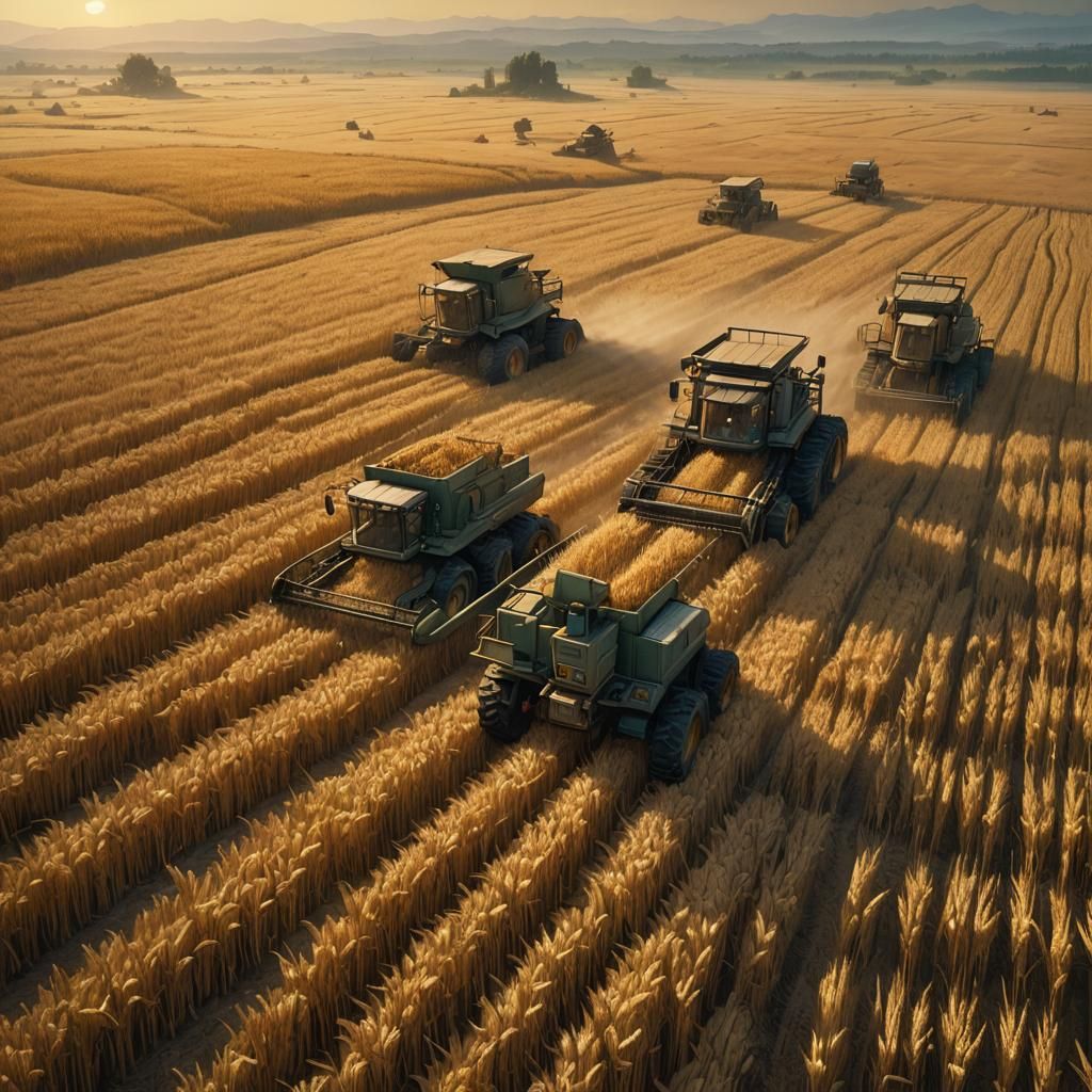 Golden Wheat Field at Dawn: Fantasy Concept Art