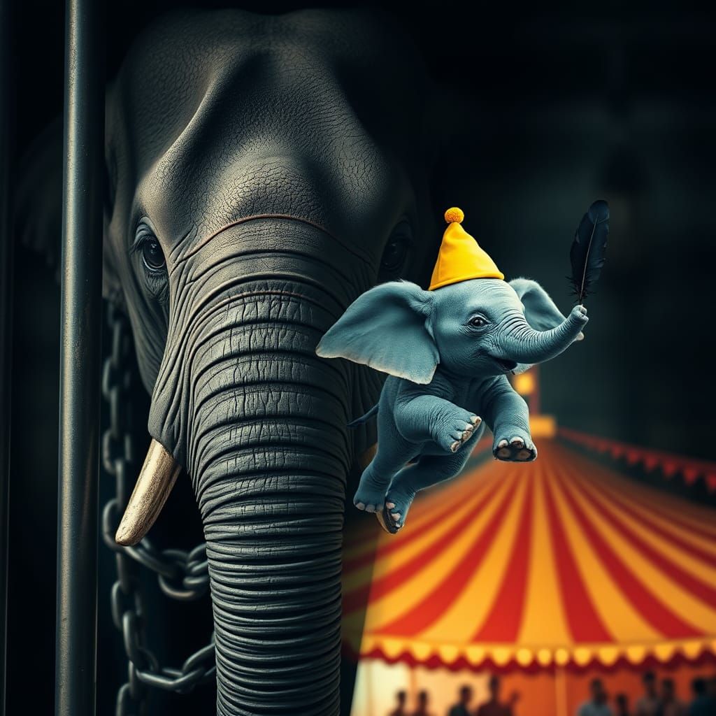 Elephant's Dream: Double Exposure in Blue