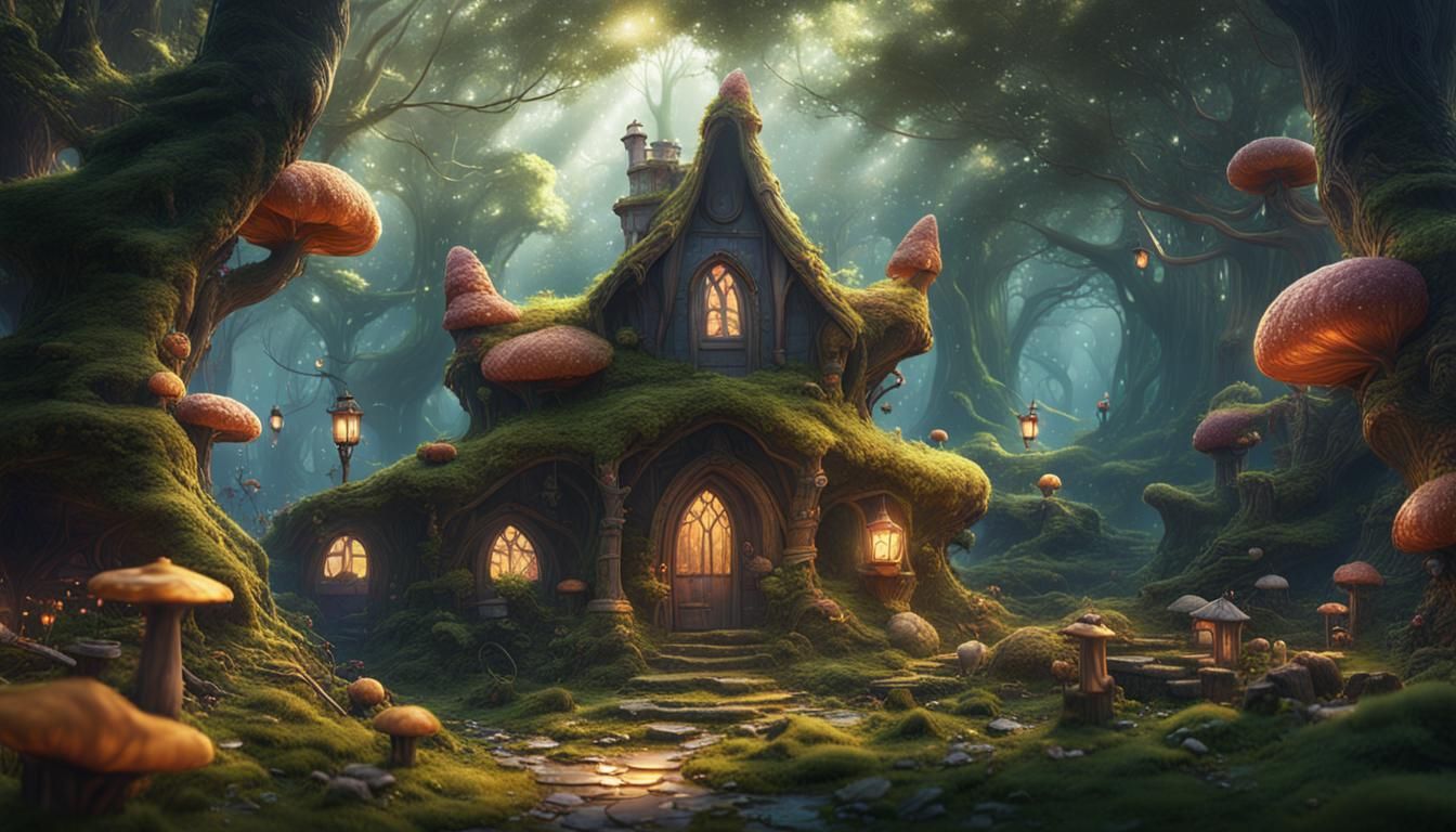 Enchanted Fairy Village: Fantasy Concept Art