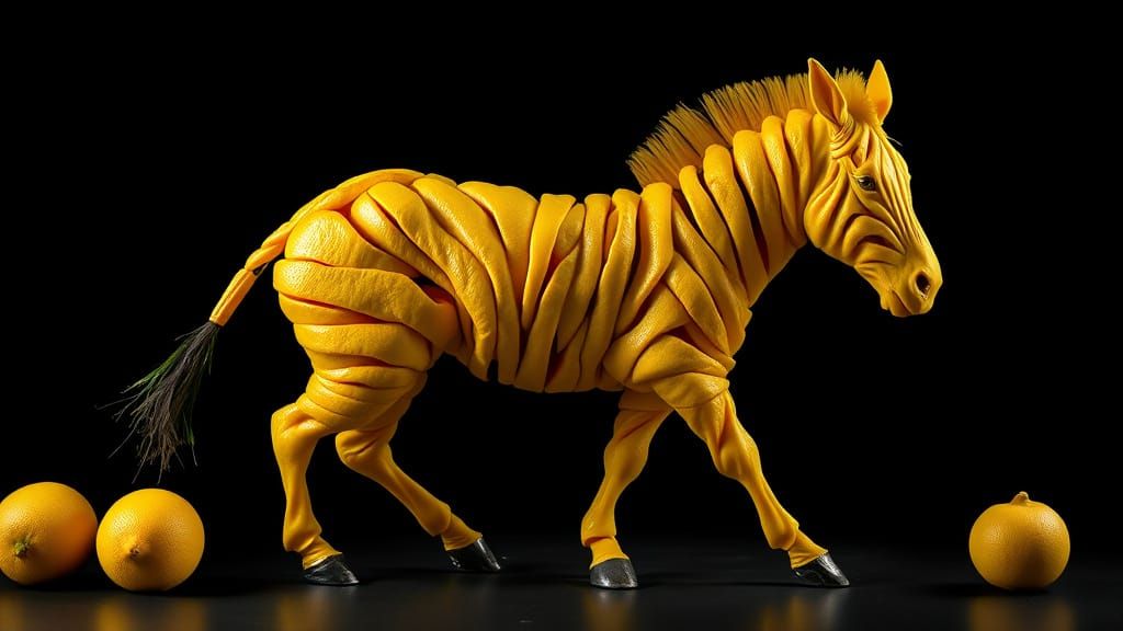 Hyperrealistic Lemon Zebra in Moody, HDR Style