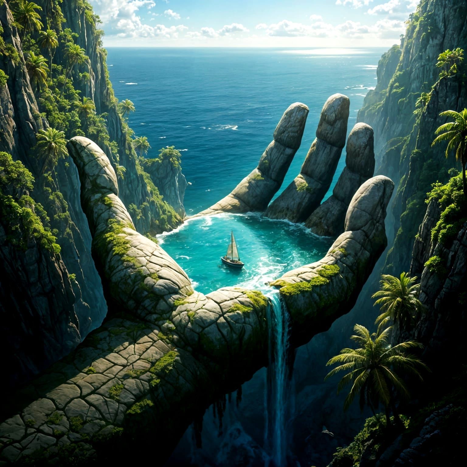 Surreal Oceanic Giant Hand