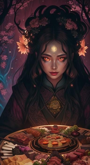 Fantasy Fairy Queen at Bioluminescent Charcuterie Board