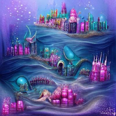 Mermaid City: A Bioluminescent Deep Ocean Fantasy