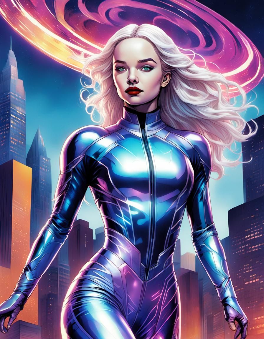 Saturn Girl in Sleek Suit, Comic Book Art