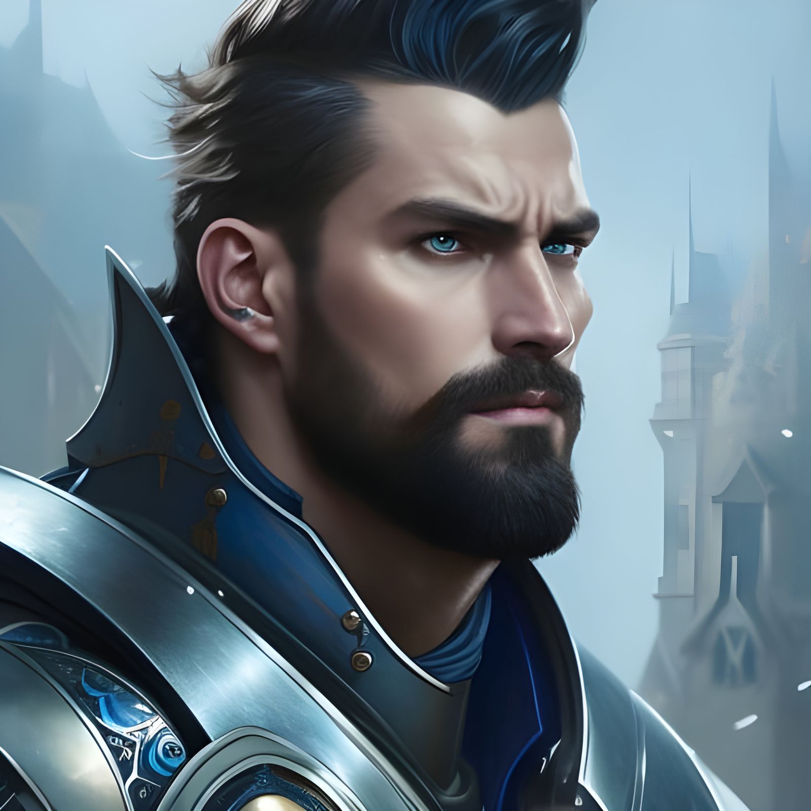 Heroic Medieval Knight Portrait in Fantasy Art Style