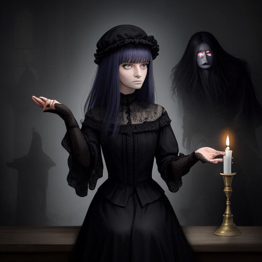 Mysterious Woman in a Haunted Chateau