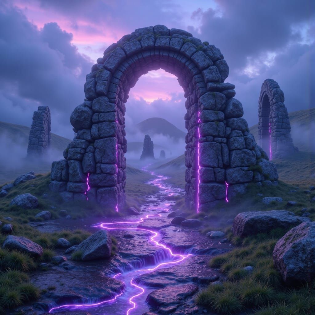 Mythical New Grange in Ireland: Detailed Matte Painting