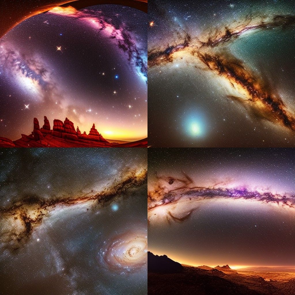 Galactic Collision: Milky Way and Andromeda, Photorealistic ...