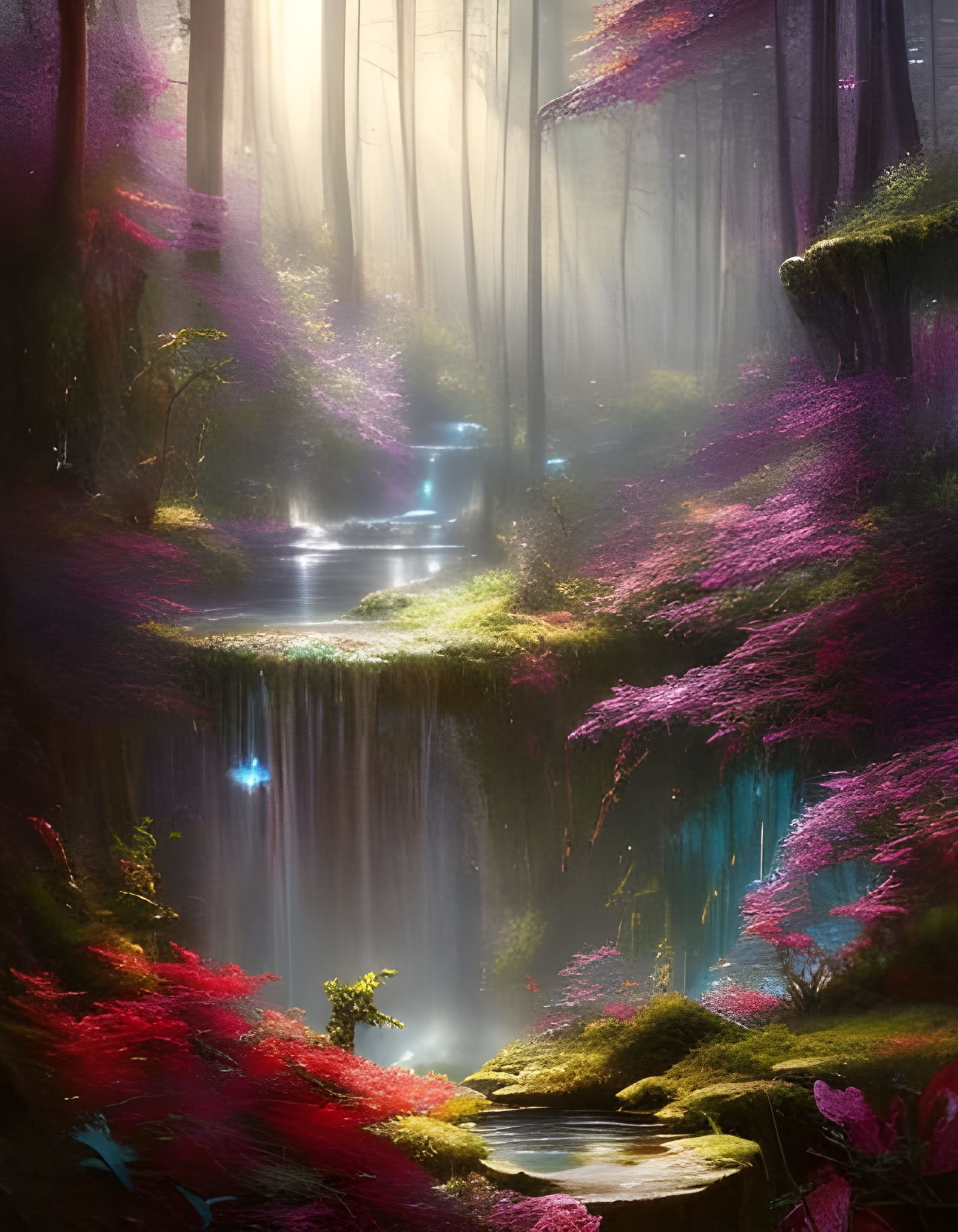 Magical Elven Forest Beyond a Modern Window