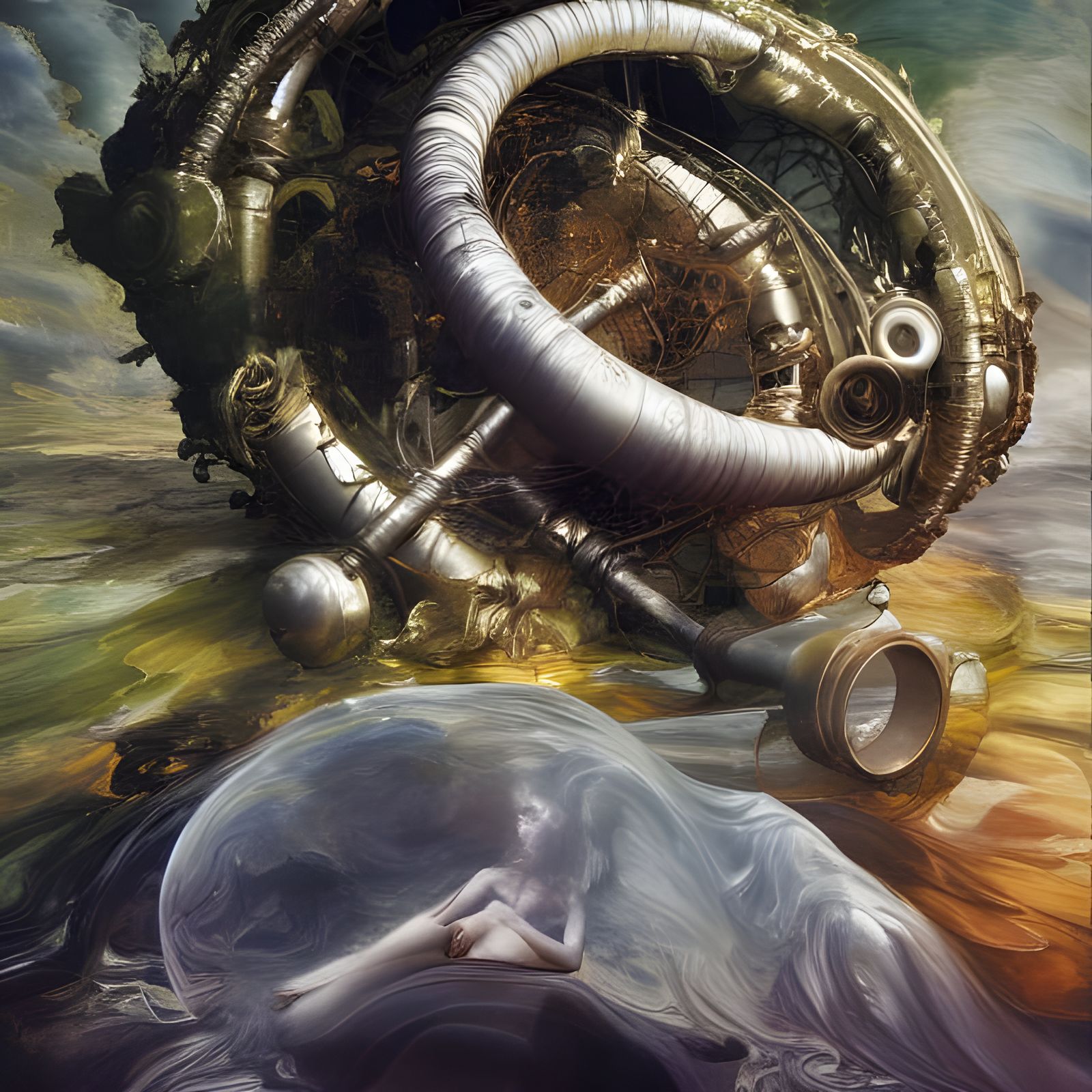 Rings Around Earth: Hyperrealistic Celestial Painting