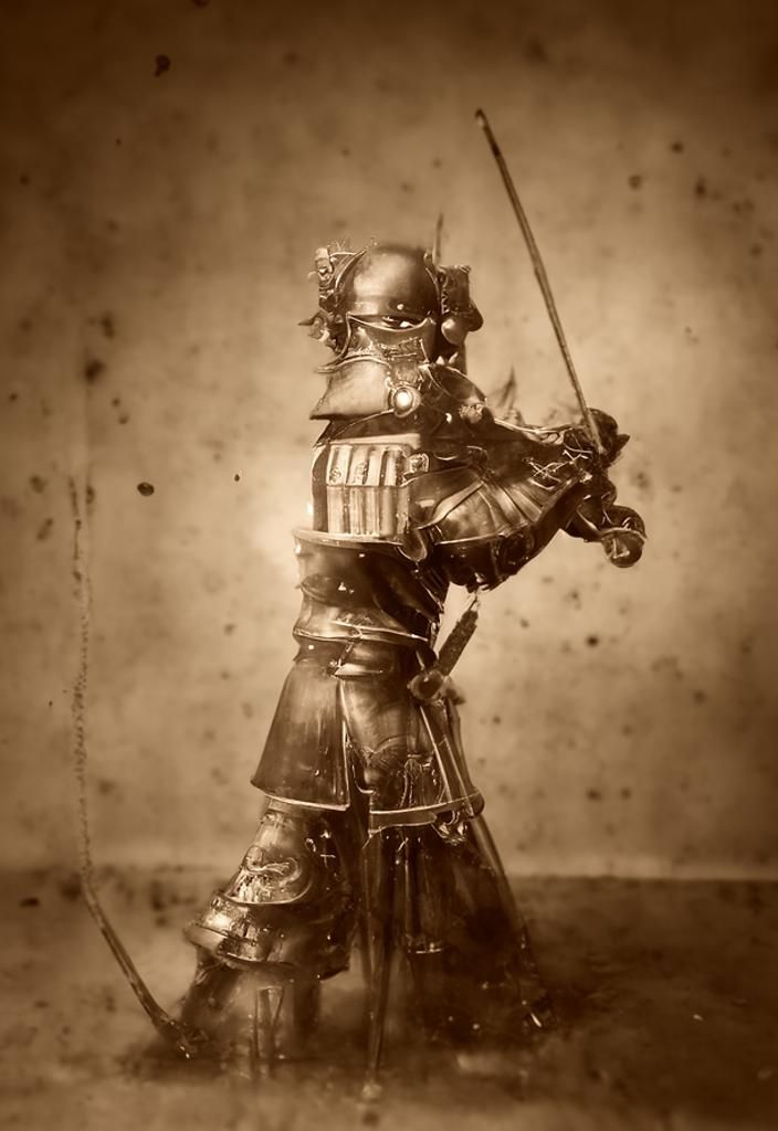 Steampunk Samurai Portrait in Daguerreotype Style, 1848