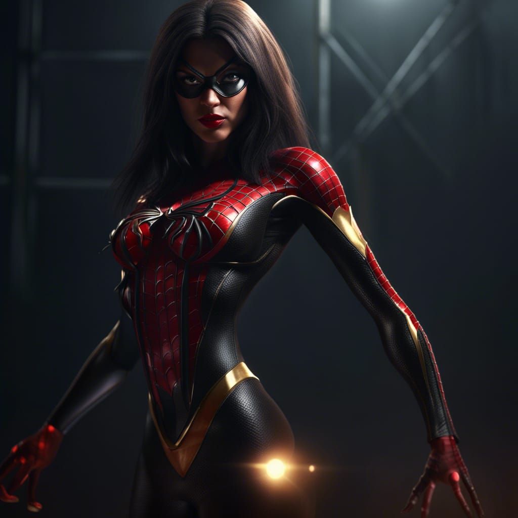 Spider Woman in High Resolution 3D Render
