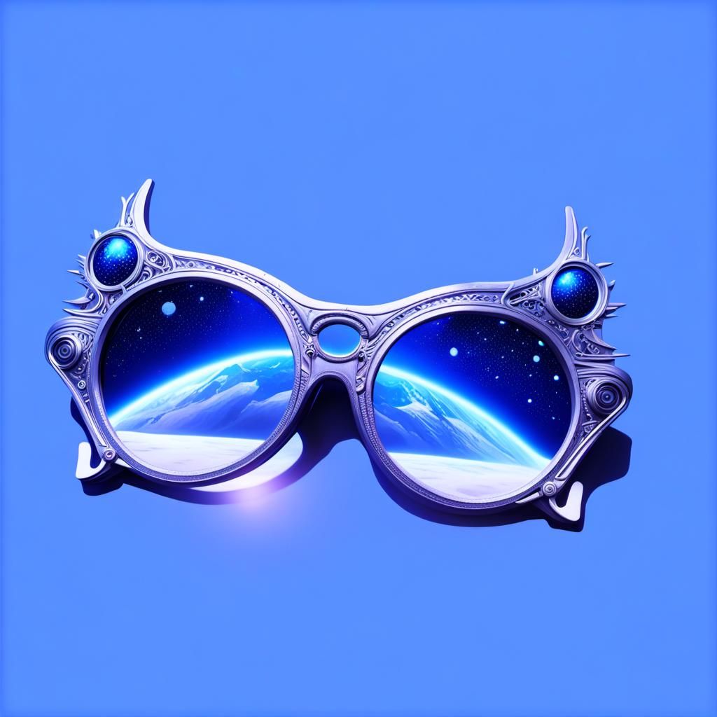 Cyberpunk Sunglasses Reflecting Starry Night