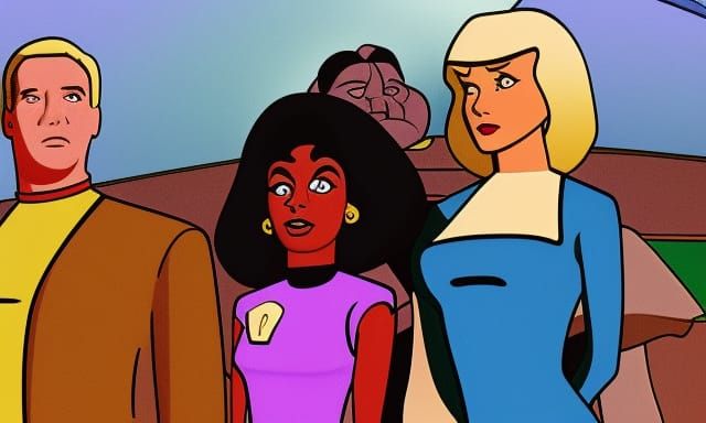 Thelma in Star Trek with a Ghostly Encounter