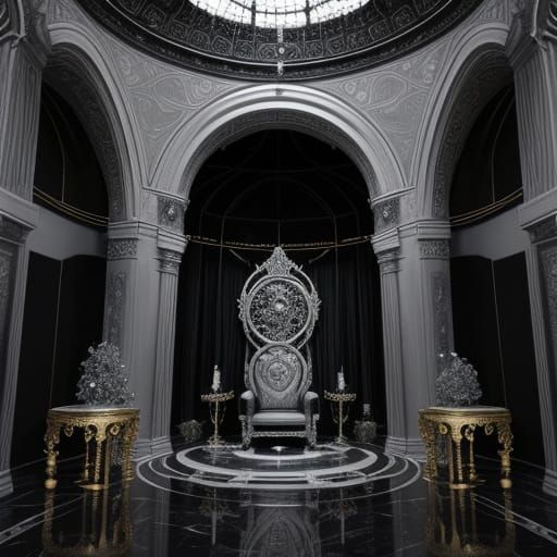 Whimsical Faerie Throne Room in Dark Fantasy Style