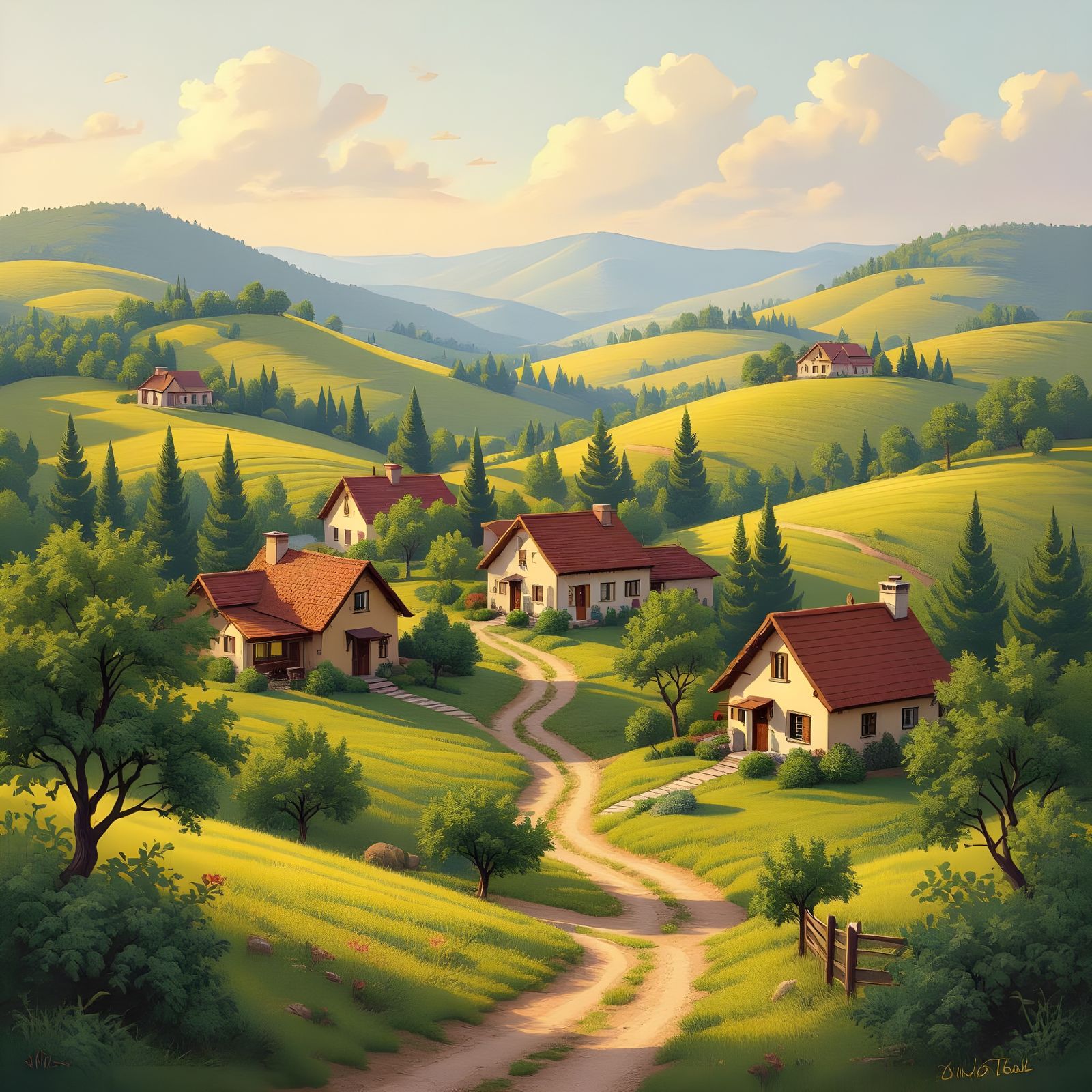 Simple Village Scene