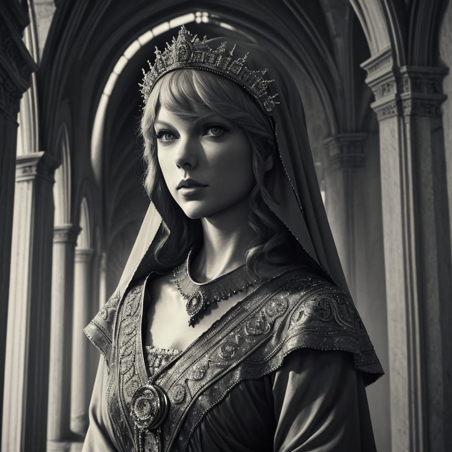 Taylor Swift as Mother Mary: Hyperrealistic Portrait