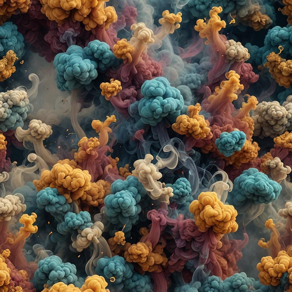 Colorful Smoke Blend in Detailed Matte Painting