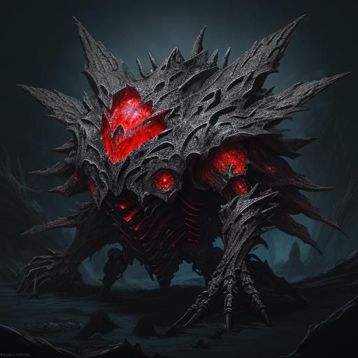 Grotesque Cocoon Entity in Dark Fantasy Style