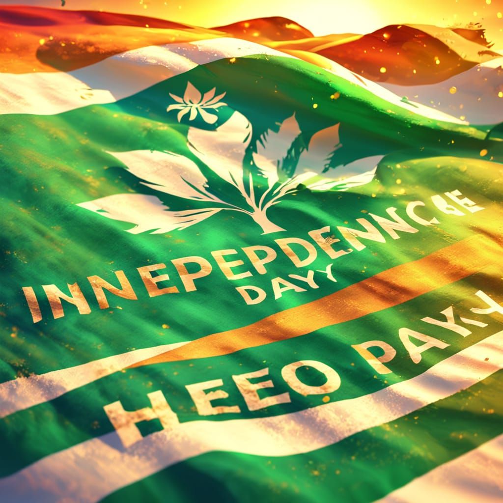 Indian Flag Waving: Patriotic Oil Painting