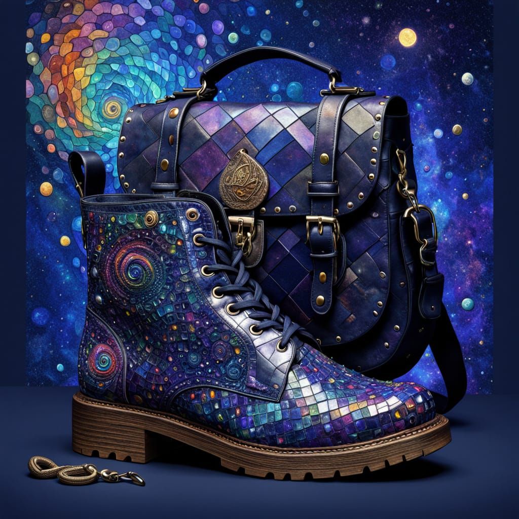 Boots and Satchel Advertisement in Cosmic Style